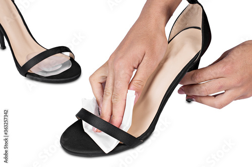 Anti-slip shoe pads for safe walking. The sole pads are isolated on the white background.