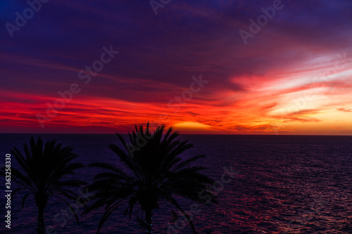 Tropical sunset - Atlantic coast landscape on Tenerife