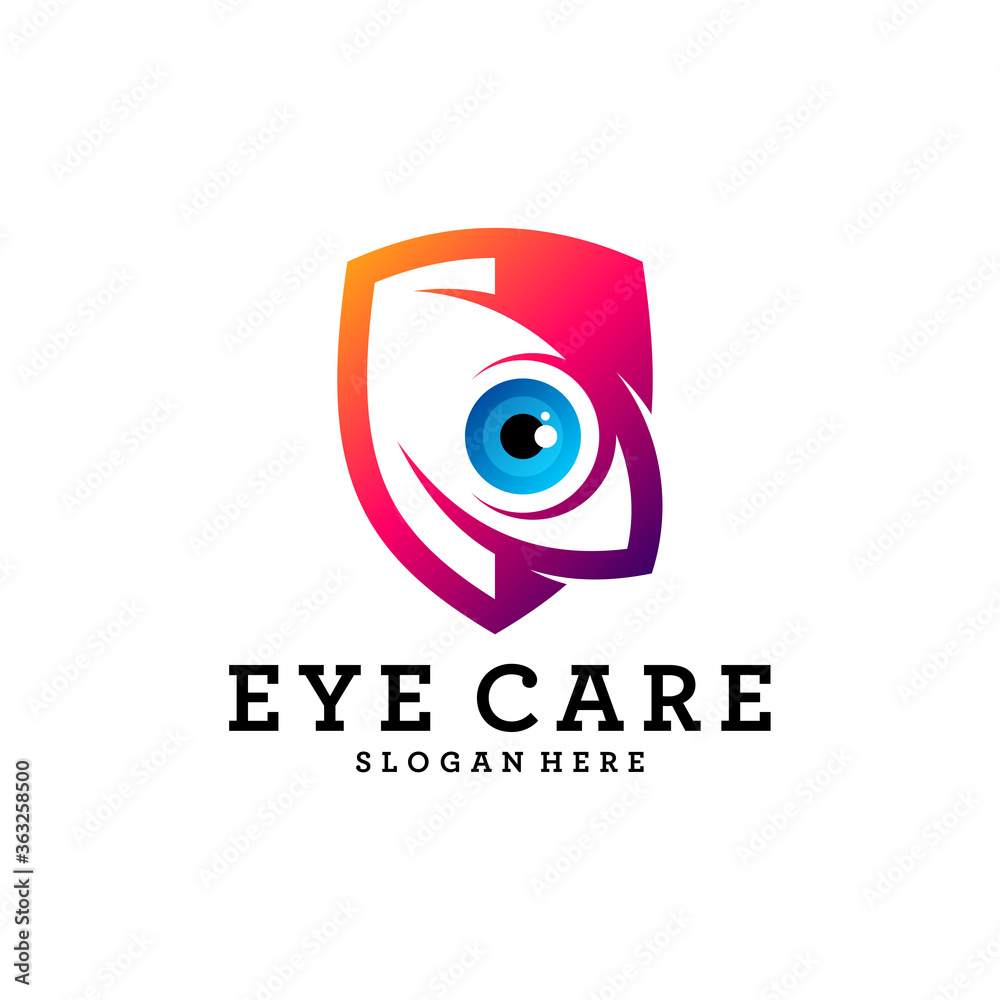 Shield Eye Concept Logo Design Template, Eye Care logo design Vector, Icon Symbol Shield Eye Concept Logo Design Template, Eye Care logo design Vector, Icon Symbol