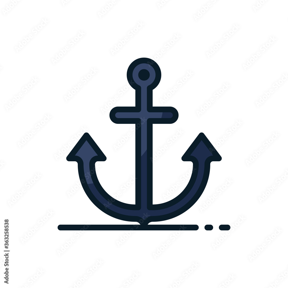 Anchor filled outline icons. Vector illustration. Editable stroke. Isolated icon suitable for web, infographics, interface and apps. Anchor filled outline icons. Vector illustration. Editable stroke. Isolated icon suitable for web, infographics, interface and apps.