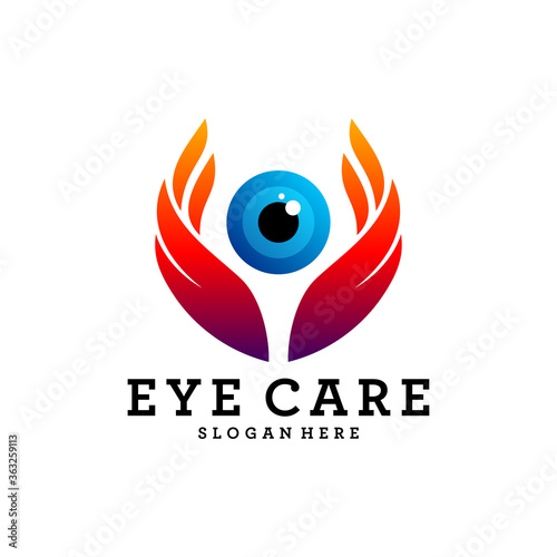 Creative Care Eye Concept Logo Design Template, Eye Care logo design Vector, Icon Symbol