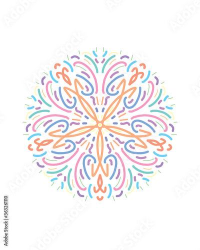 Geometric Mandala Illustration in pastel colors