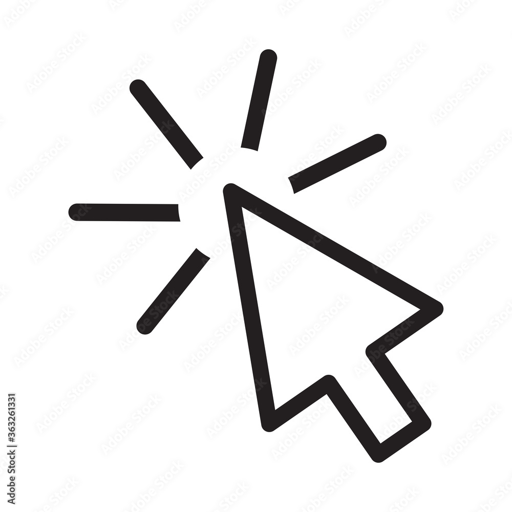 Mouse Click Icon Vector Isolated On White Background Trendy Mouse 