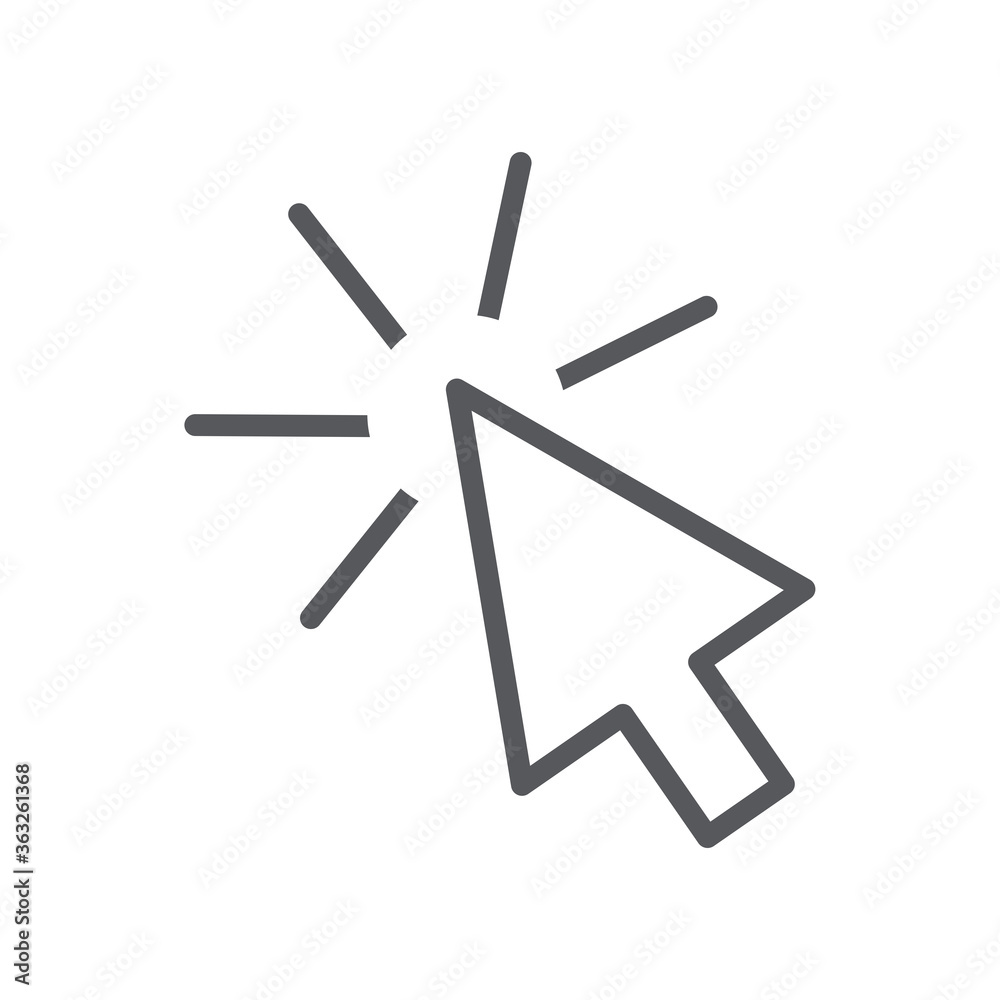 Mouse click icon vector isolated on white background. Trendy mouse click icon in flat style. Template for web site, ui sign, app symbol and logo. Vector illustration Mouse click icon vector isolated on white background. Trendy mouse click icon in flat style. Template for web site, ui sign, app symbol and logo. Vector illustration