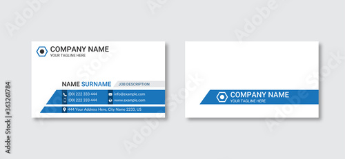 Minimalist Business card template cyan background design