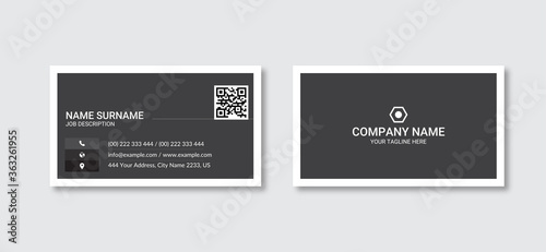 Wallpaper Mural Minimalist clean Business card template with black background Torontodigital.ca