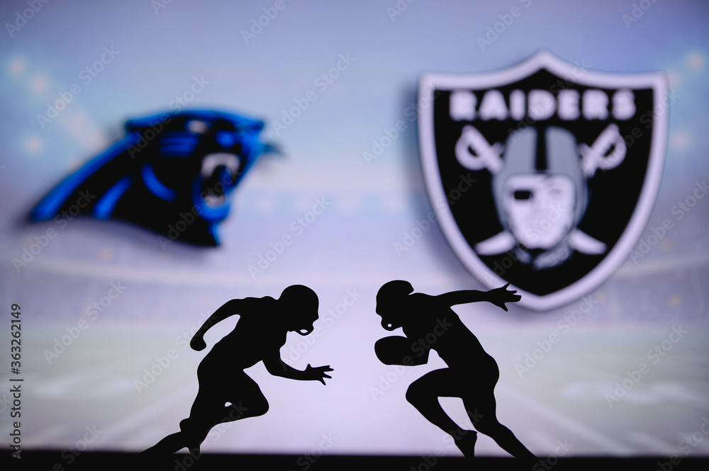 Carolina Panthers Vs Las Vegas Raiders NFL Match Poster Two American carolina-panthers-vs-las-vegas-raiders-nfl-match-poster-two-american