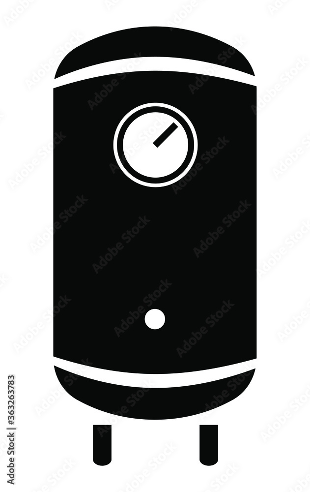 Boiler icon, water heater. Flat vector icon isolated on white background Boiler icon, water heater. Flat vector icon isolated on white background
