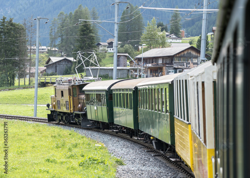 Historic steam train in Davos  Switzerland