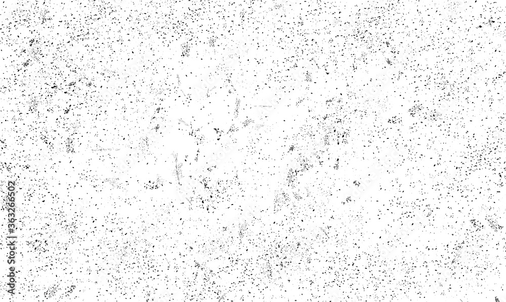 Scratch grunge background white and black. Grunge dust overlay texture background for banner and wallpaper. Dirty distress texture vector for poster and backdrop. Old paper, vector illustration