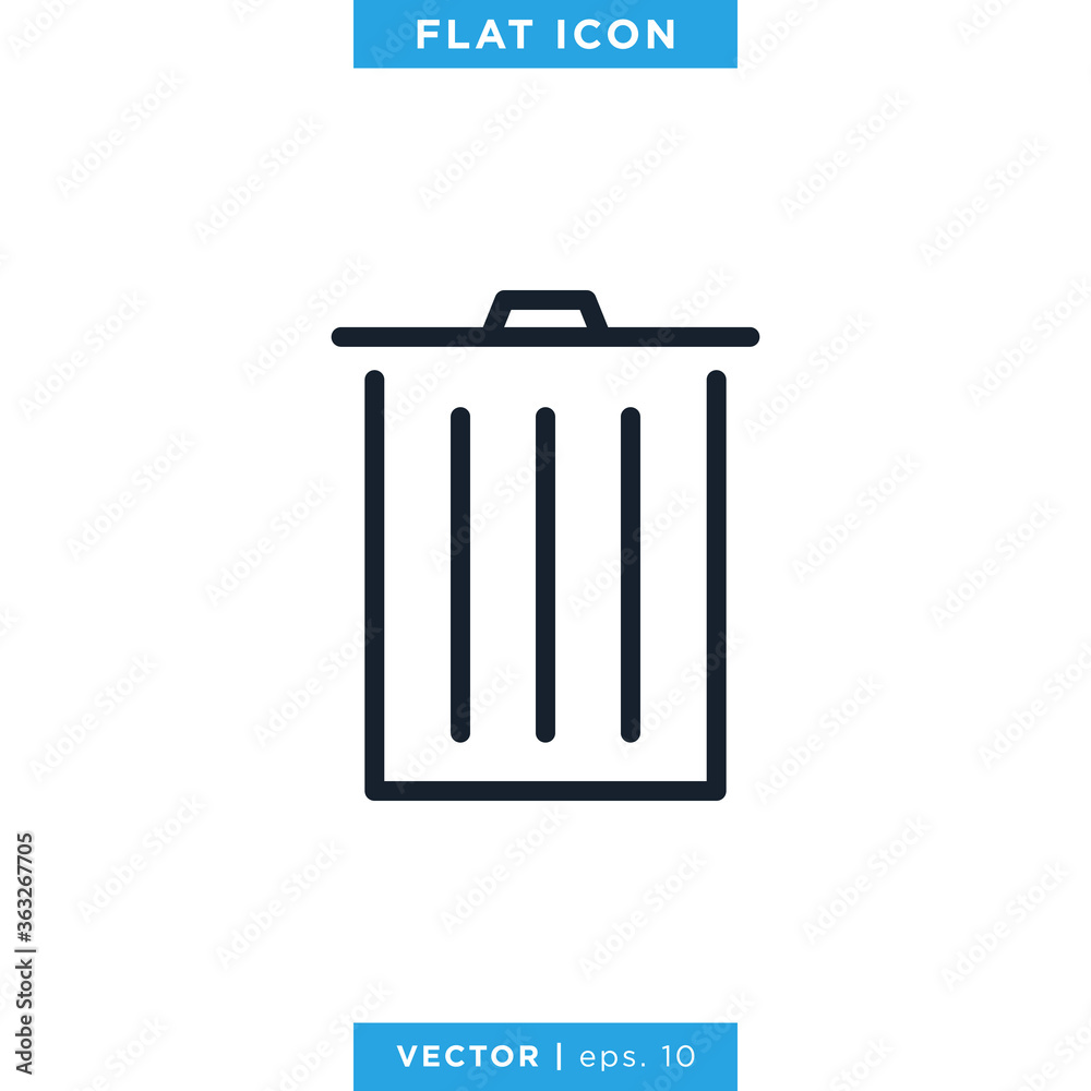 Trash Can Icon Vector Logo Design Template. Trash Can Icon Vector Logo Design Template.