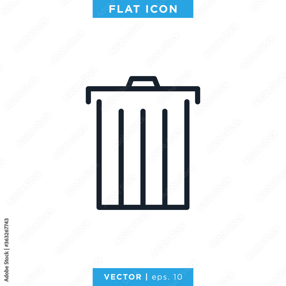 Trash Can Icon Vector Logo Design Template. Trash Can Icon Vector Logo Design Template.