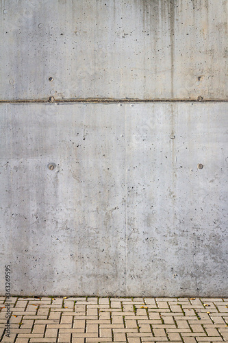 Concrete wall and parking place