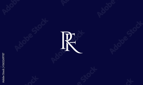 Alphabet letter icon symbol monogram logo RF