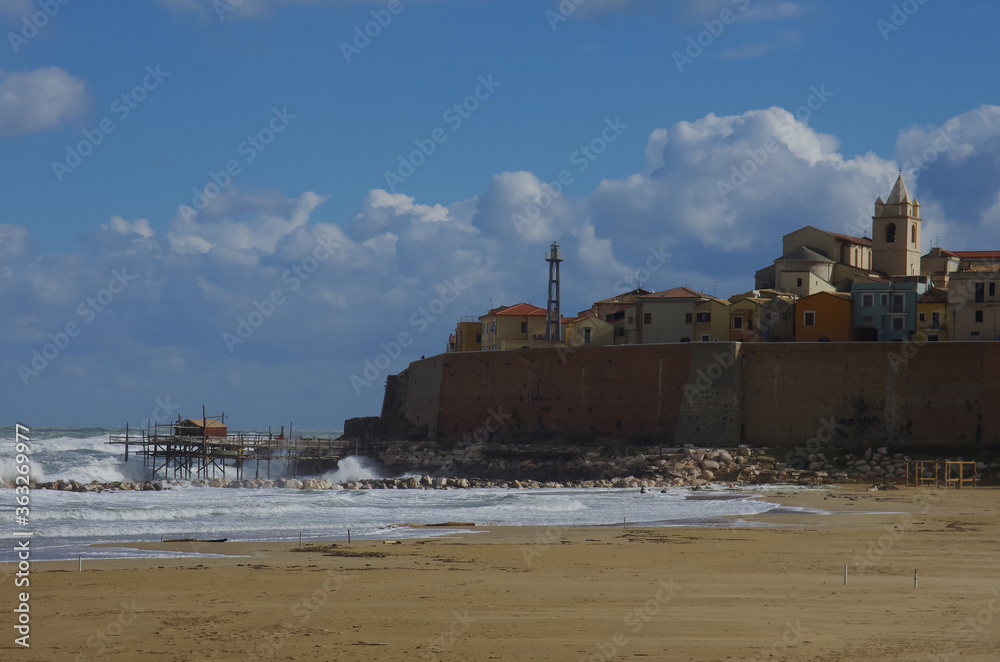 Termoli: The beach, the storm and the old village.