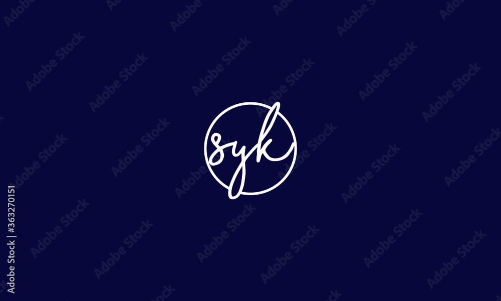 Alphabet letter icon symbol monogram logo SYK Alphabet letter icon symbol monogram logo SYK