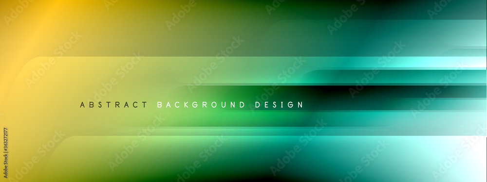 Motion concept neon shiny lines on liquid color gradients abstract backgrounds. Dynamic shadows and lights templates for text