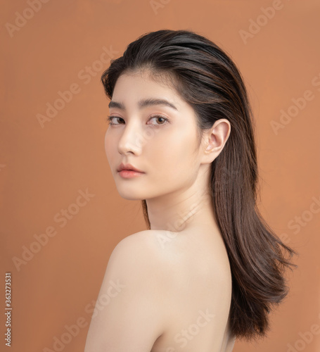 Beautiful asian woman with a beautiful face . photo