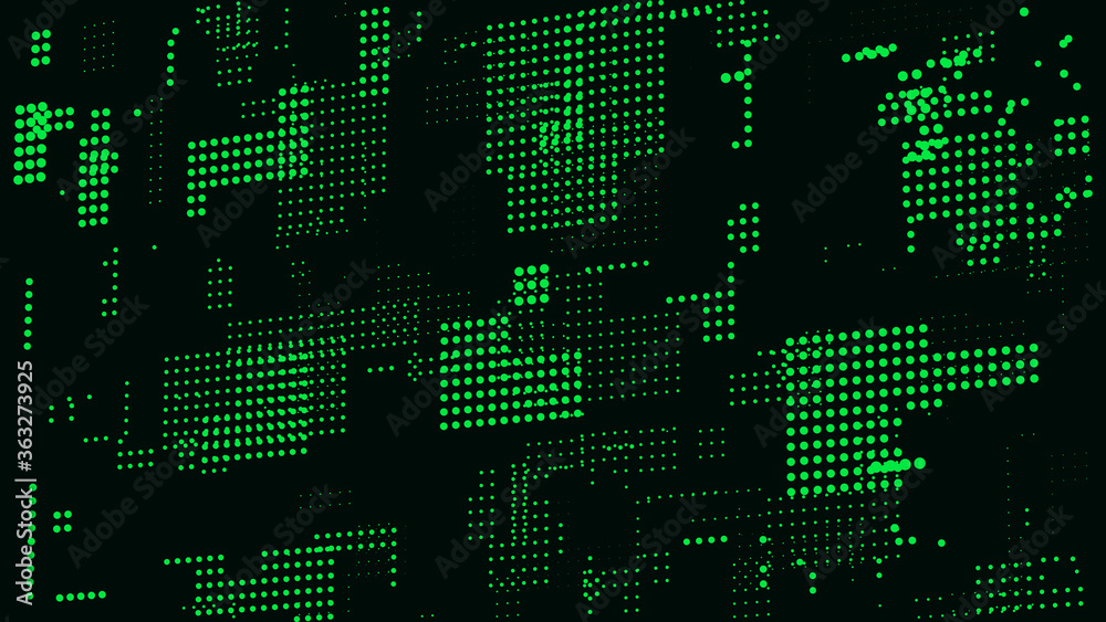 Abstract vector technology background. Big data digital code. Futuristic dots background.