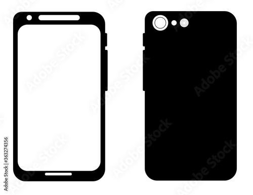スマートフォン黒　表裏セット