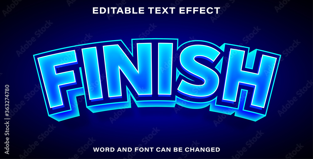 Editable text effect finish