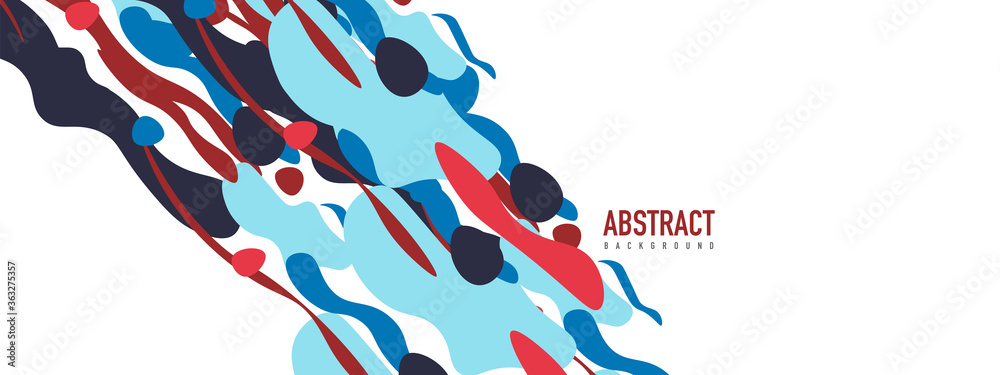 Naklejka premium Trendy liquid style shapes abstract design, dynamic vector background for placards, brochures, posters, web landing pages, covers or banners