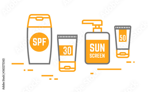 Sun cream containers