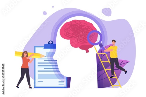 Psychological counseling assistance service concept. Vector illustration