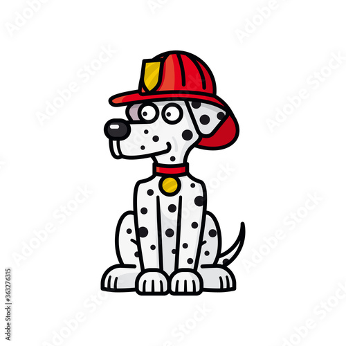 Firehouse Dalmatian dog cartoon character isolated vector illustration for Pet Fire Safety Day on July 15