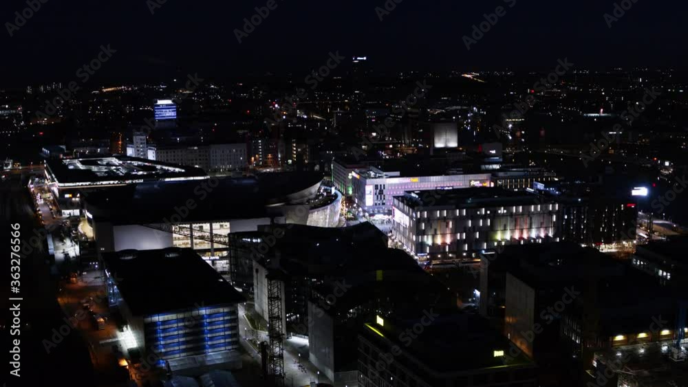 Mood shot aerial over berlin with skyscrapers and the Fernsehturm, TV tower, Ostkreuz Mood shot aerial over berlin with skyscrapers and the Fernsehturm, TV tower, Ostkreuz