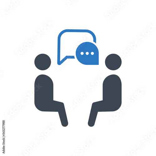 Negotiation Icon. Conversation, discussion, meeting (vector illustration)