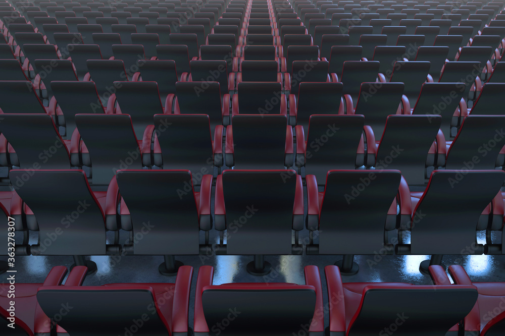 Naklejka premium Empty concert hall, no visitors event 3D illustration