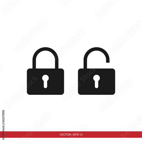 Padlock security icon vector