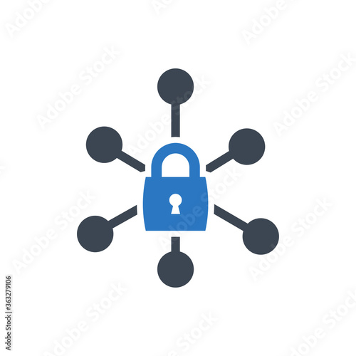 Private Network Icon. secure, vpn, Cyber, lock (vector illustration)