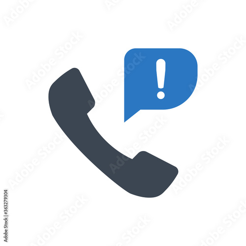 Call Alert Icon. telephone, warning, failed (vector illustration)