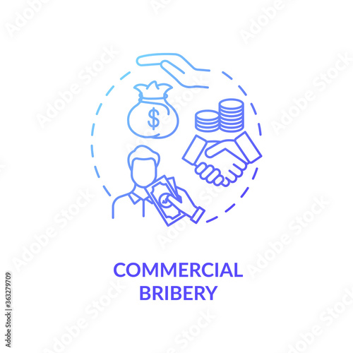 Commercial bribery concept icon. Common corporate crime. Corruption in business and government idea thin line illustration. Vector isolated outline RGB color drawing