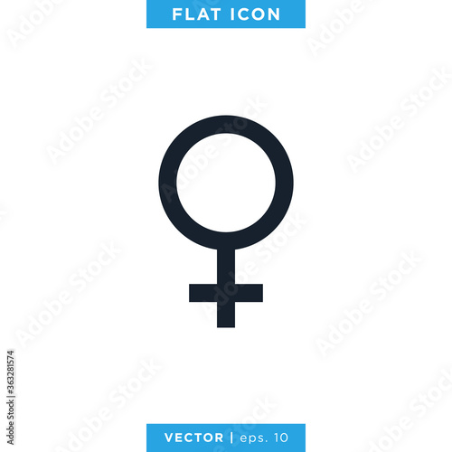 Gender Icon, Female Symbol Vector Design Template