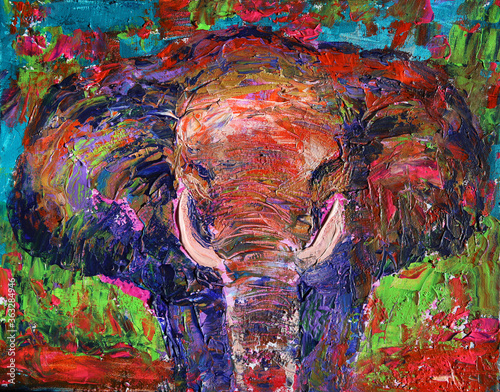 Art painting of the elephant