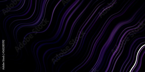 Dark Purple vector backdrop with bent lines. Illustration in abstract style with gradient curved.  Pattern for business booklets, leaflets