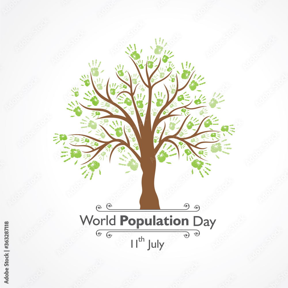 Obraz premium World Population Day observed on 11th July