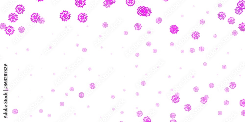 Light Purple vector backdrop with xmas snowflakes.