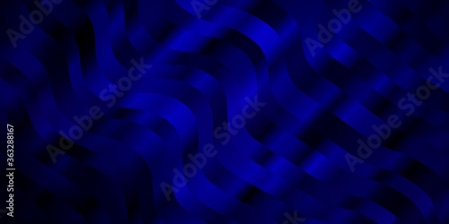 Dark BLUE vector background with curved lines. Colorful abstract illustration with gradient curves. Design for your business promotion.