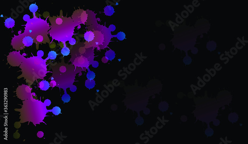 Paint splat,Purple and Blue ink splash Background Vector.abstract background Illustration.