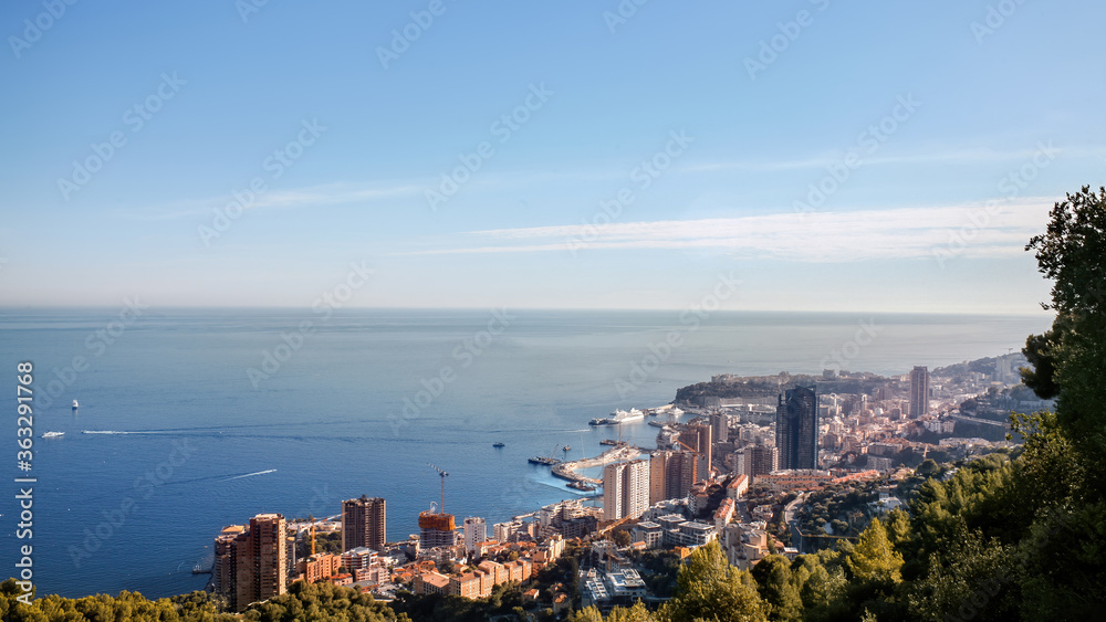 View on Monaco and Mediterranean sea