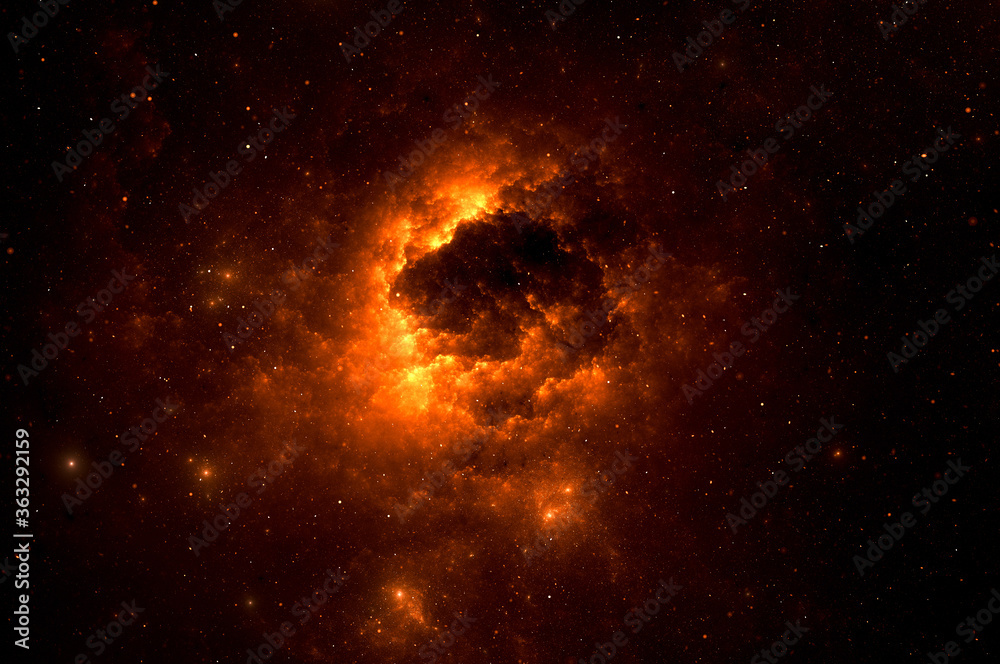 Illustration of Galaxy space Background, The universe consists of stars, black hole, nebula,  sprial galaxy, milky way, planet
