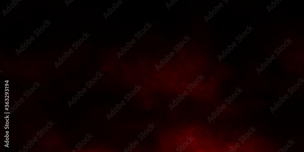 Dark Red vector background with lines, triangles.