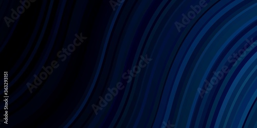 Dark BLUE vector texture with wry lines. Colorful illustration with curved lines. Pattern for websites, landing pages.