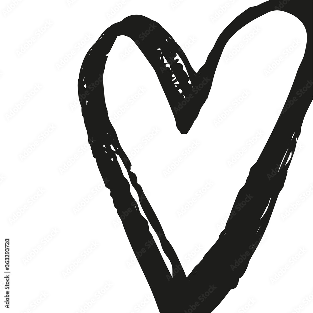 Brush painted vector heart. Brush painted vector heart.