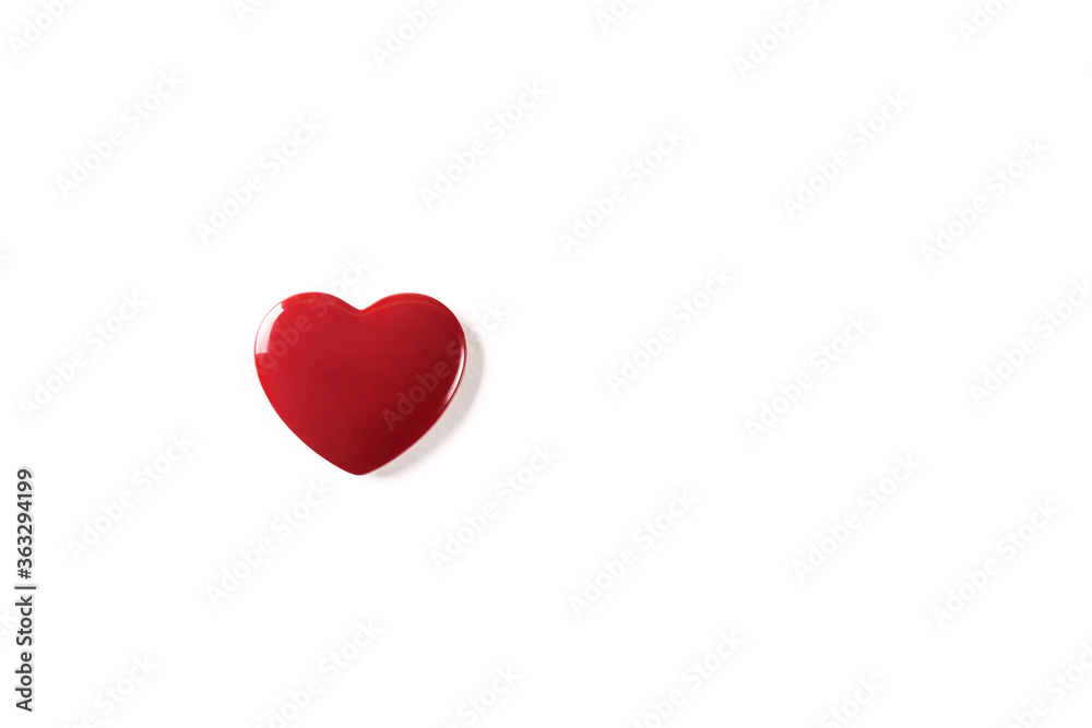 Red heart on a white background.