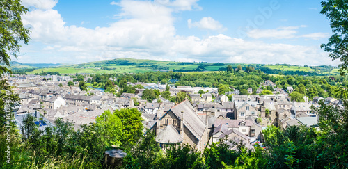 Panorama aerial view of Kendal town centre, Cumbria, UK photo